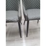 Gallery Collection Cezanne - Dark Grey Faux Leather Chairs with Black Legs (2 x Pair) - Grade A2 - Ref #0403