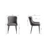 Gallery Collection Cezanne - Dark Grey Faux Leather Chairs with Black Legs (2 x Pair) - Grade A2 - Ref #0403