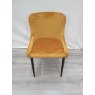 Gallery Collection Cezanne - Mustard Velvet Fabric Chair with Black Legs (Single) - Grade A3 - Ref #0446
