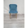 Gallery Collection Cezanne - Petrol Blue Velvet Fabric Chair with Gold Legs (Single) - Grade A3 - Ref #0447