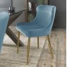 Gallery Collection Cezanne - Petrol Blue Velvet Fabric Chair with Gold Legs (Single) - Grade A3 - Ref #0447
