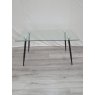 Gallery Collection Martini Clear Tempered Glass 6 Seater Dining Table with Black Legs - Grade A3 - Ref #0450