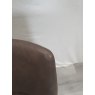 Premier Collection Ella Dark Oak Scoop Back Chair - Distressed Bonded Leather (Pair) - Grade A3 - Ref #0463