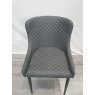 Gallery Collection Cezanne - Dark Grey Faux Leather Chair with Black Legs (Single) - Grade A3 - Ref #0467