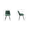Gallery Collection Seurat - Green Velvet Fabric Chairs with Black Legs (Pair) - Grade A3 - Ref #0470