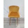 Gallery Collection Cezanne - Mustard Velvet Fabric Bar Stool with Gold Legs (Single) - Grade A3 - Ref #0472