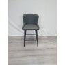 Gallery Collection Cezanne - Dark Grey Faux Leather Bar Stools with Black Legs (Single) - Grade A3 - Ref #0478