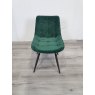 Gallery Collection Seurat - Green Velvet Fabric Chair with Black Legs (Single) - Grade A2 - Ref #0201