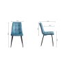 Gallery Collection Mondrian - Petrol Blue Velvet Fabric Chairs with Black Legs (Single) - Grade A2 - Ref #0202