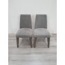 Premier Collection Cadell Aged Oak Upholstered Chair - Smoke Grey (Pair) - Grade A3 - Ref #0387