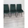 Gallery Collection Seurat - Green Velvet Fabric Chairs with Black Legs (4 Chairs) - Grade A3 - Ref #0455