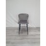 Gallery Collection Cezanne - Grey Velvet Fabric Bar Stool with Black Legs (Single) - Grade A3 - Ref #0485