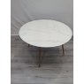 Gallery Collection Francesca White Marble Effect Tempered Glass 4 seater Dining Table with Gold Legs - Grade A3 - Ref #0486