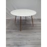 Gallery Collection Francesca White Marble Effect Tempered Glass 4 seater Dining Table with Gold Legs - Grade A3 - Ref #0486