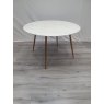 Gallery Collection Francesca White Marble Effect Tempered Glass 4 seater Dining Table with Gold Legs - Grade A3 - Ref #0486