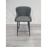 Gallery Collection Cezanne - Dark Grey Faux Leather Bar Stools with Black Legs (Single) - Grade A3 - Ref #0488