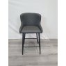 Gallery Collection Cezanne - Dark Grey Faux Leather Bar Stool with Black Legs (Single) - Grade A3 - Ref #0514