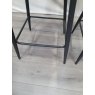 Gallery Collection Cezanne - Dark Grey Faux Leather Bar Stools with Black Legs (Pair) - Grade A2 - Ref #0520
