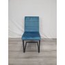 Gallery Collection Lewis - Petrol Blue Velvet Fabric Chair with Black Frame (Single) - Grade A3 - Ref #0536