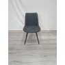 Gallery Collection Fontana - Dark Grey Faux Suede Fabric Chairs with Grey Legs (Single) - Grade A3 - Ref #0554