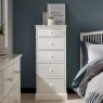 Premier Collection Ashby White 5 Drawer Tall Chest - Grade A3 - Ref #0574