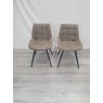 Gallery Collection Seurat - Tan Faux Suede Fabric Chairs with Black Legs (Pair) - Grade A3 - Ref #0583