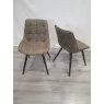 Gallery Collection Seurat - Tan Faux Suede Fabric Chairs with Black Legs (Pair) - Grade A2 - Ref #0608