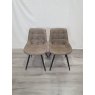 Gallery Collection Seurat - Tan Faux Suede Fabric Chairs with Black Legs (Pair) - Grade A2 - Ref #0609