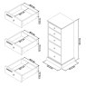 Premier Collection Ashby Soft Grey 5 Drawer Tall Chest - Grade A2 - Ref #0713
