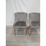 Gallery Collection Cezanne - Grey Velvet Fabric Chairs with Gold Legs (Pair) - Grade A3 - Ref #0626