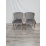 Gallery Collection Cezanne - Grey Velvet Fabric Chairs with Gold Legs (Pair) - Grade A3 - Ref #0626