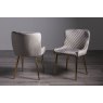 Gallery Collection Cezanne - Grey Velvet Fabric Chairs with Gold Legs (Pair) - Grade A3 - Ref #0626