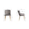 Gallery Collection Cezanne - Grey Velvet Fabric Chairs with Gold Legs (Pair) - Grade A3 - Ref #0626