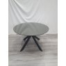 Gallery Collection Hirst Grey Painted Tempered Glass 4 Seater Dining Table with a Black Base - Grade A3 - Ref #0729