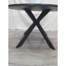 Gallery Collection Hirst Grey Painted Tempered Glass 4 Seater Dining Table with a Black Base - Grade A3 - Ref #0729