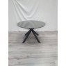 Gallery Collection Hirst Grey Painted Tempered Glass 4 Seater Dining Table with a Black Base - Grade A3 - Ref #0729