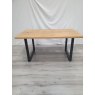Gallery Collection Ramsay Oak Melamine 6 Seater Dining Table with U Shape Black Legs - Grade A3 - Ref #0739