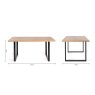 Gallery Collection Ramsay Oak Melamine 6 Seater Dining Table with U Shape Black Legs - Grade A3 - Ref #0739