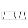 Gallery Collection Martini Clear Tempered Glass 6 Seater Dining Table with Black Legs - Grade A3 - Ref #0584