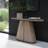 Signature Collection Vega Grey Oiled Oak & Peppercorn Oval Console Table
