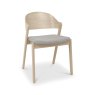 Signature Collection Vega Scandi Oak Ply Back Chair - Grey Fabric (Pair)