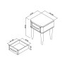 Premier Collection Larsen Scandi Oak & Soft Grey 1 Drawer Bedside Table