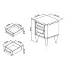 Premier Collection Larsen Scandi Oak & Soft Grey 2 Drawer Bedside Table