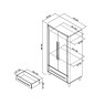 Premier Collection Larsen Scandi Oak & Soft Grey Double Wardrobe