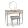 Premier Collection Larsen Scandi Oak & Soft Grey Stool - Grey Fabric