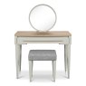 Premier Collection Larsen Scandi Oak & Soft Grey Stool - Grey Fabric