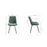 Gallery Collection Fontana - Green Velvet Fabric Chairs with Black Legs (Pair) - Grade A3 - Ref #0470
