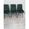 Gallery Collection Fontana - Green Velvet Fabric Chairs with Black Legs (x2 Pairs) - Grade A3 - Ref #0455