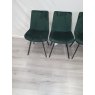 Gallery Collection Fontana - Green Velvet Fabric Chairs with Black Legs (x2 Pairs) - Grade A3 - Ref #0455