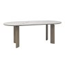 Signature Collection Duo Grey Oiled Oak 6 Seater Table with Monte Bianco Sintered Stone Top